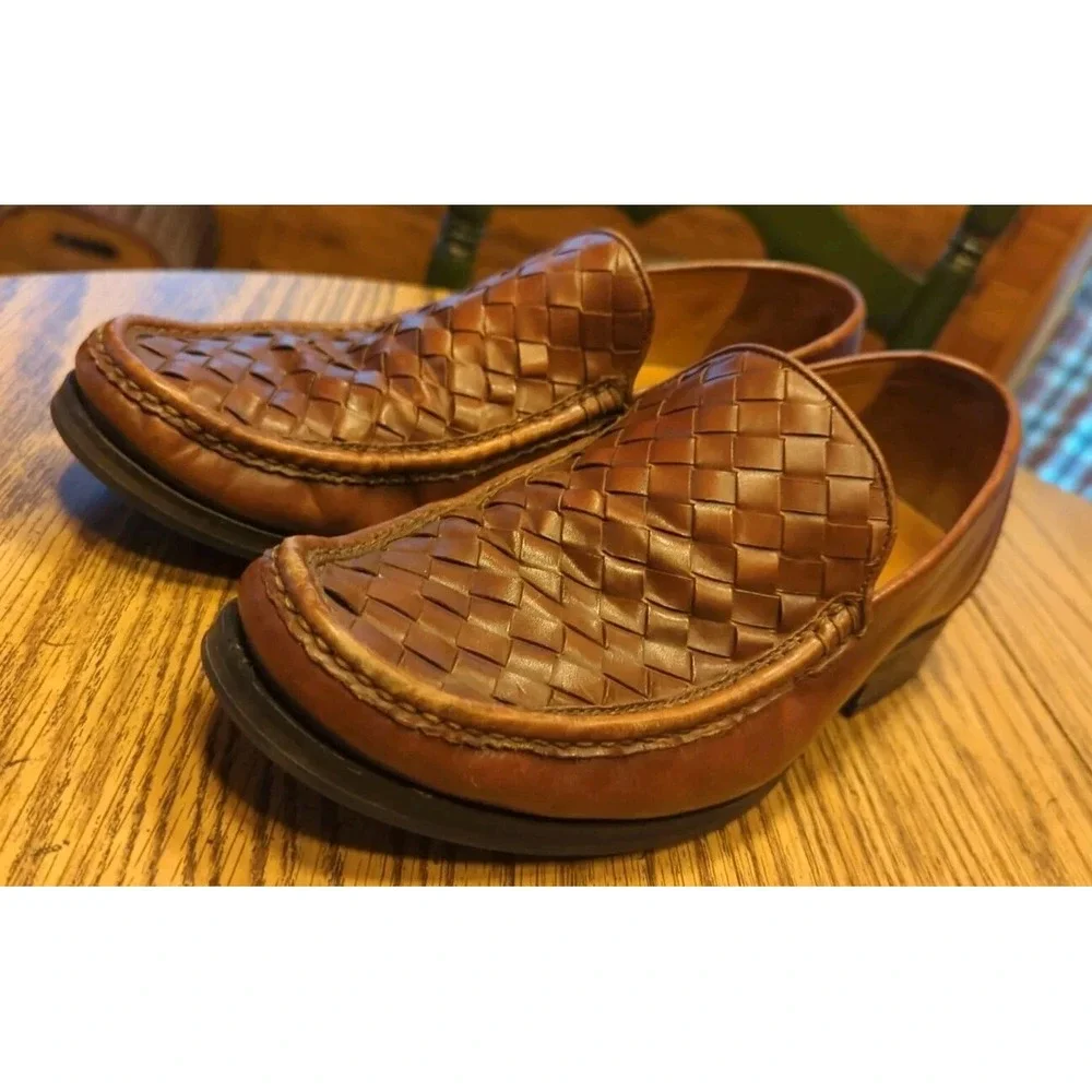 Men's Cole Haan Chestnut Brown Woven Leather Loafer US‎ 10 M